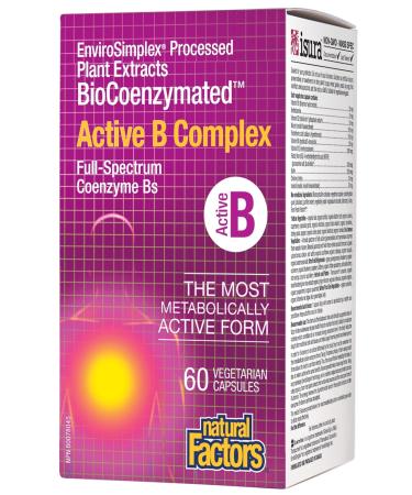 Natural Factors BioCoenzymated Active B Complex 60 Vegetarian Capsules