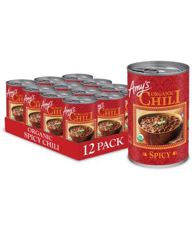 Amy's Chili, Spicy, Gluten Free & Organic Vegetarian Chili, 14.7 Oz (12 Pack) - Buy Online on GoSupps.com