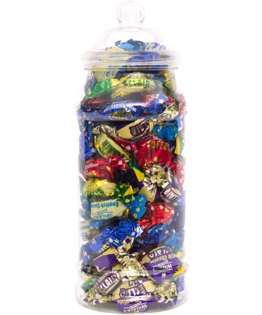 Sweet Gifts Christmas Sweets Jars - Assorted Wrapped Toffees & Eclairs - Christmas Pink Label - Medium Jar - 450grams - Buy Online on GoSupps.com