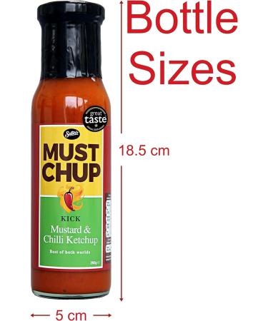 Must Chup Ketchup 6x bottle Pack Tomato Mustard Chilli Sauce Kick 6x Bottles each 260g - Buy Online on GoSupps.com