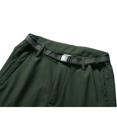 OTU Men's Waterproof Hiking Pants | Fleece Lined Soft Shell | Winter Ski Pants - Army Green - Size Large - Buy Online on GoSupps.com