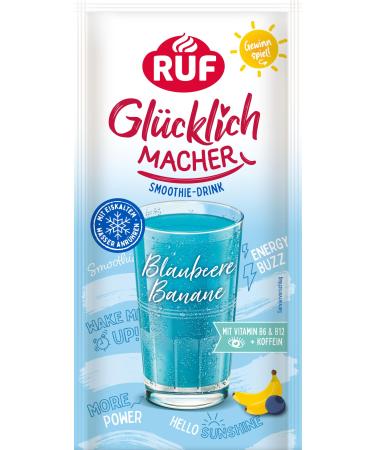 Call happily maker smoothie drink blueberry banana cool soft drink with vitamin B6 + B12 and caffeine only add water 1 x 42g bag