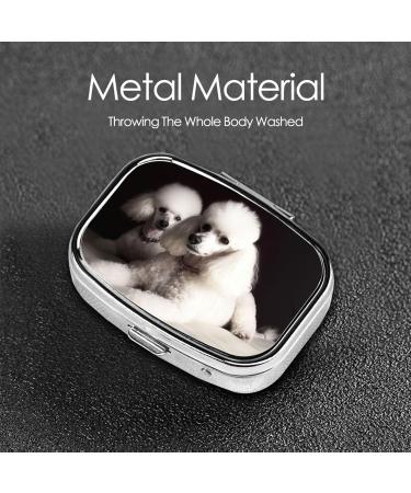 French Poodle Travel Pill Case - Cute 2 Compartment Pill Box Organizer for Purse & Gifts - Buy Online on GoSupps.com