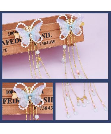 NICENEEDED Butterfly Cute Hair Clips 3D Colorful Butterfly Hair Decoration Jewelry Non-slip Butterfly Moving Wings and Sparkly Tassel Hairpin Accessories for Girls and Women - Buy Online on GoSupps.com