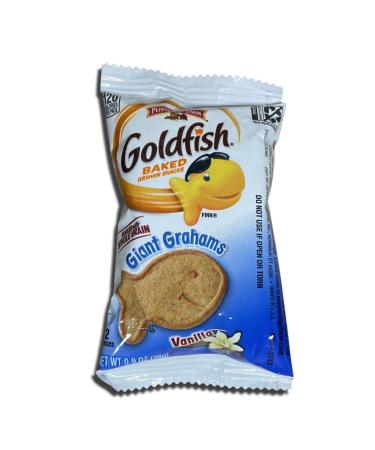 Giant Graham Cracker Shaped Gold Fish | Individual Packs of 2 | Pack of 15 (Vanilla)