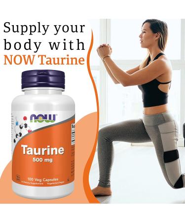 Now Foods Taurine 500mg Vegan Capsules - Lab-Tested Amino Acid - Gluten Free, Soy Free, Vegetarian - Buy Online on GoSupps.com