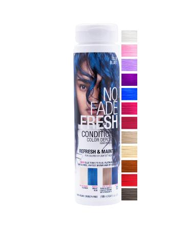 No Fade Fresh Blue Blast Hair Color Depositing Conditioner with BondHeal Bond Rebuilder, Vegan, Cruelty-Free 6.4 oz