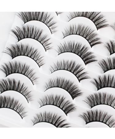 Buy 3D Cat Eye Lashes | 14 Pairs Faux Mink Eyelashes - Reusable Thin Band Perfect for a Glam Look! - Buy Online on GoSupps.com