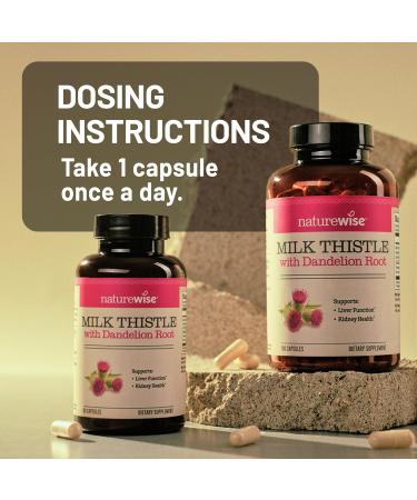 NatureWise Milk Thistle with Dandelion Root - Silymarin - Antioxidant Liver & Kidney Health Support Supplement - Vegan Non-GMO Gluten Free - 60 Count 60-Day Supply 60 Count (Pack of 1) - Buy Online on GoSupps.com