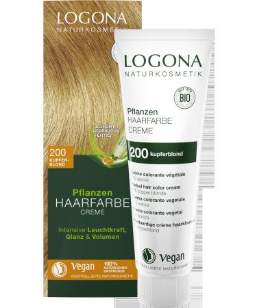 Logona Plant Hair Color Cream 200 copper blonde (2 x 150 ml) Light brown