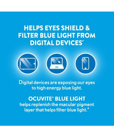 Bausch + Lomb Ocuvite Blue Light Lutein 25mg Lutein & Zeaxanthin Supplement 30 Softgels (Pack of 2) - Buy Online on GoSupps.com