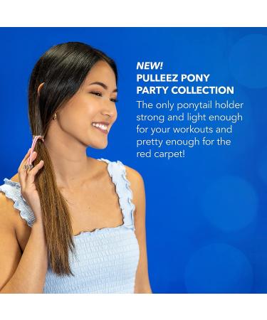 Pulleez Pony Party Sliding Ponytail Holder Set of 4 - Gold Metal Charms - Elastic Hair Tie Bracelet - Buy Online on GoSupps.com