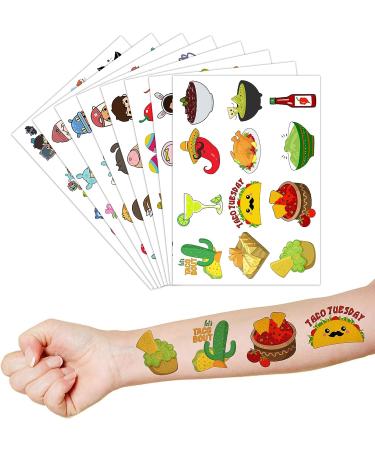 96PCS Mexican Taco Twosday Temporary Tattoos for Kids Birthday Party Decorations & Favors - Buy Online on GoSupps.com