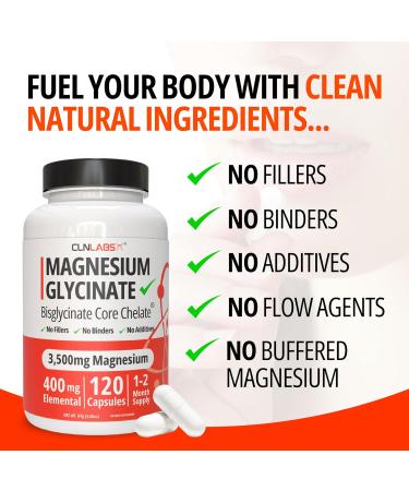 Highly Bioavailable Magnesium Glycinate Supplement - 400mg Elemental - 120 Capsules | Made in UK | GMP Certified - Buy Online on GoSupps.com