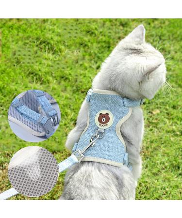 Breathable Rabbit Dishes with Leash | Adjustable Soft 2-Piece Set for Rabbits Hares and Small Animals - Outdoor Use (Blue & Gray) - Buy Online on GoSupps.com