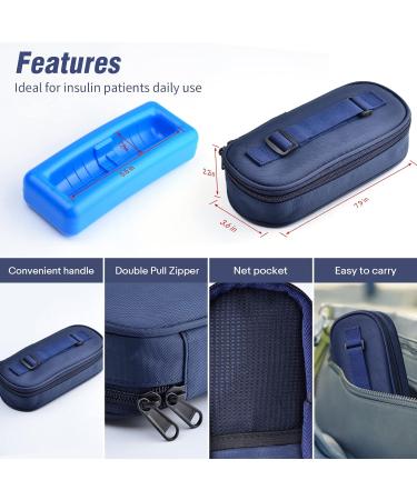 Cruxer Insulin Cooler Travel Case - Portable Diabetic Supplies Storage with Protective Ice Pack - Keep Medicine Cool On-The-Go - Buy Online on GoSupps.com
