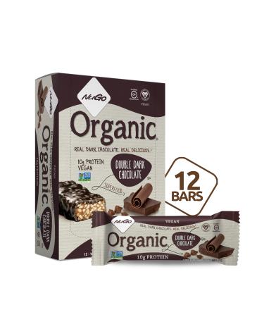 NuGo Nutrition Organic Protein Bars Double Dark Chocolate 12 Bars 1.76 oz (50 g) Each