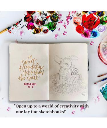 Leda Art Supply A5 Sketchbook - Lay Flat Softcover Sketch Book for Kids/Adults - 160 Pages - Ideal for Ink, Watercolor, Pen, Pencils - Medium Size - Buy Online on GoSupps.com