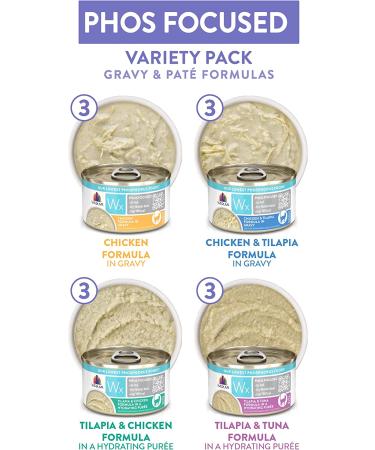 Weruva Wx Phos Focused Natural Pate & Gravy Variety Pack 3oz Can - 12 Pack - Buy Online on GoSupps.com