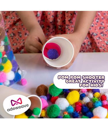 Adeweave 1000 Assorted Craft Pom Poms - Multicolor Bulk Arts and Crafts Pompoms - Soft and Fluffy Balls in Assorted Sizes for Home and School - Buy Online on GoSupps.com