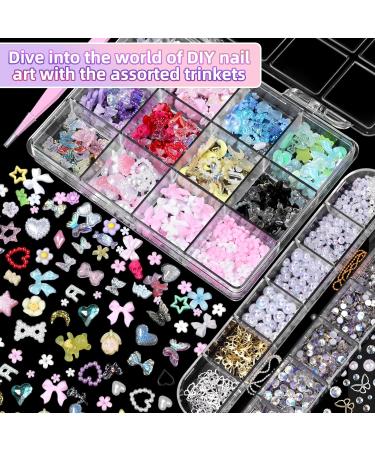 3D Nail Charms Set | Colorful Butterfly Flower Bow & Gem Nail Art Accessories | DIY Nail Art Supplies - Buy Online on GoSupps.com