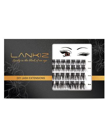 LANKIZ 48 Pcs DIY Eyelash Extension Kit - Soft & Lightweight Individual Lash Extensions 10-16mm Mix - Wide Band Cluster Lashes for Home Use - Buy Online on GoSupps.com