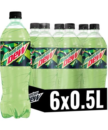 Mountain Dew Regular caffeinated lemonade with lemon-lime flavor the cult drink from the USA DISPOSABLE (6 x 0.5 l) - Buy Online on GoSupps.com