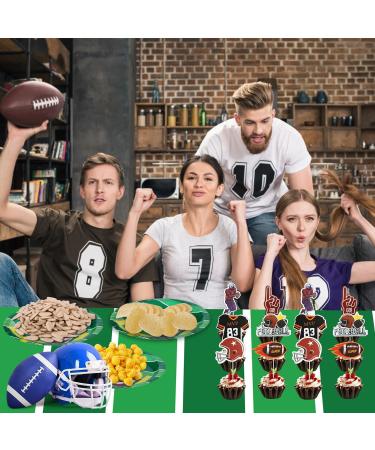 24pcs Football Cupcake Toppers Single-sided Football Cake Topper Rugby Cupcake Toppers Football Cake Decorations Football Cupcake Picks for Super Bowl Sport Game Day Themed Birthday - Buy Online on GoSupps.com