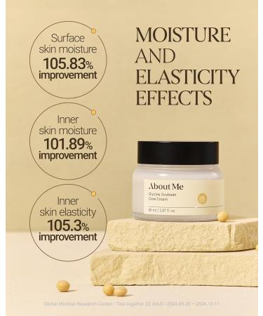 About Me Glycine Soybean Core Cream Korean Concentrated Soy Protein Face Moisturizer for All Skin Types Daily Firming Care with 13 Peptides & Niacinamide Korean Skin Care 2.87oz 85ml - Buy Online on GoSupps.com