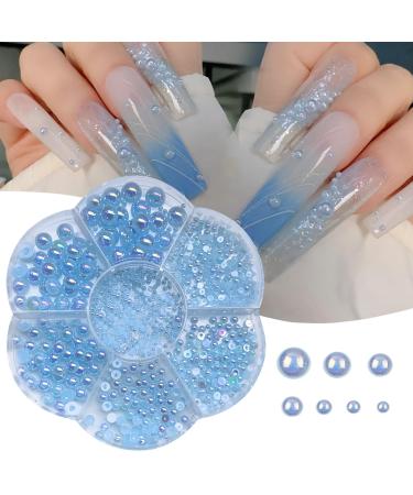 Fashion Half Beads Nail Art Decorations In Various Show Your Charm For Women And Girls Nail Art Accessories Blue