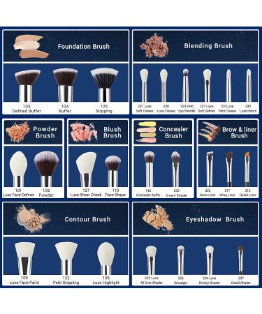 Jessup 25pcs Professional Makeup Brush Set - Beauty Cosmetic Brushes for Foundation, Powder, Blush, Eyeshadow, and Concealer - Natural-Synthetic Hair - Black/Silver - Buy Online on GoSupps.com