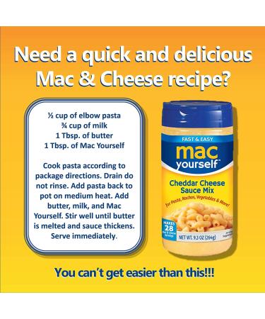 Mac Yourself Cheddar Cheese Sauce Mix - Perfect for Macaroni, Nachos, Veggies & More | 9.3 oz - Buy Online on GoSupps.com