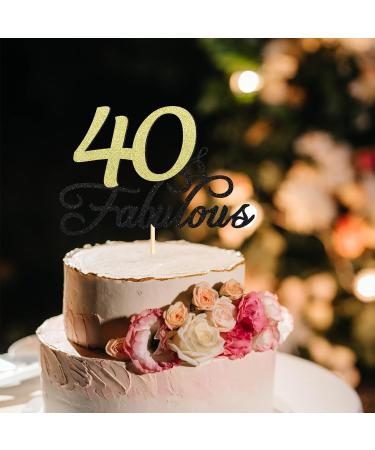 Sumerk Glitter 40 & Fabulous Cake Topper 40th Birthday Cake Picks 40th Anniversary Cake Topper Party Decorations Supplies - Buy Online on GoSupps.com