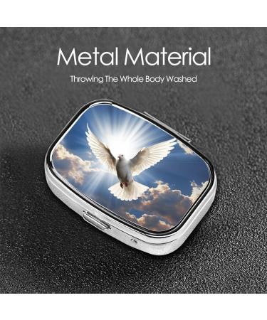 Dove Sky Printing 2 Compartment Small Pill Case - Cute Travel Pill Box Organizer for Purse & Pocket Gifts - Buy Online on GoSupps.com