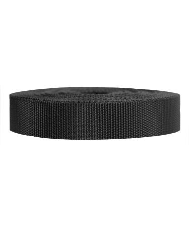 Strapworks Heavyweight Polypropylene Webbing - Heavy Duty Poly Strapping for Outdoor DIY Gear Repair 1" x 10 yard Black