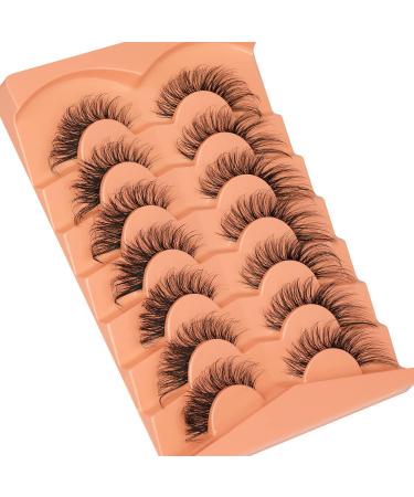 WTvane Style 1 20mm Cat Eye Mink False Eyelashes - Pack of 7 Pairs for Fluffy, Natural Look and Light Dramatic Fox Eye Effect - Buy Online on GoSupps.com
