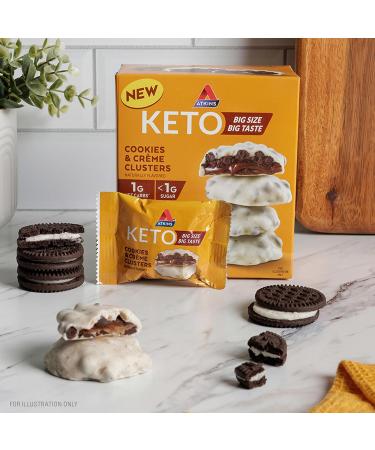 Atkins Keto Cookies & Cr me Clusters, Gluten Free, High Fiber, Low Carb, Keto Friendly, 8 Count Cookies & Cr me Clusters 8 Count - Buy Online on GoSupps.com