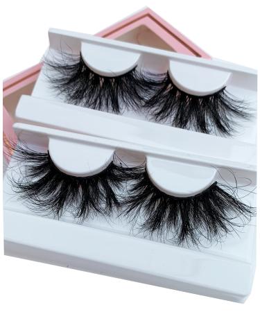 Mink Eyelashes 28-30mm Long Mink Fur Eyelashes Strip Hand Made false eyelashes 2Pair Fashion Mink Eyelashes Fluffy 2 pairs Long mink lashes