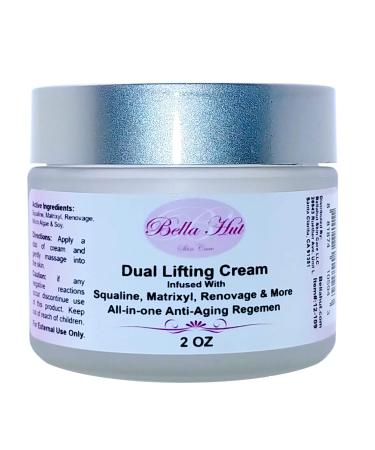 Bellahut ALL-IN-ONE Anti-Aging Cream (2 OZ 16 OZ) Infused With SQUALINE Palmitoyl-Pentapeptide-3 TEPRENONE & MICRO ALGAE EXTRACT | Helps Reduce Wrinkles Expression Lines Fine Lines & More | MADE IN USA (2 Ounce) 1 Coun
