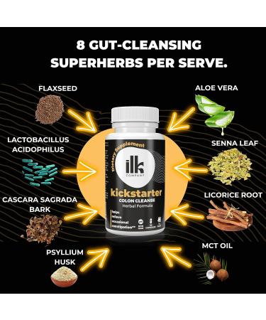 ILK Herbal Colon Cleanse Capsules - Made in USA - Non-GMO, Gluten-Free with Probiotics for Detox & Gut Health - 3, 7, 15 Day Cleanse Options - Buy Online on GoSupps.com