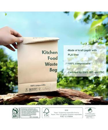 Greenliving Supplies - Kitchen Food Waste Bags - Compostable bags - Leak Resistant - Plastic Free - 40 Small Garbage Bags - Buy Online on GoSupps.com