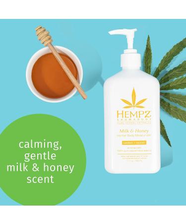 Hempz Milk & Honey Herbal Body Moisturizer 17 oz - Fragranced Everyday Body Lotion with Jojoba Seed, Cocoa Butter & Agave Extract - Hydrating Sensitive Skin Care - Buy Online on GoSupps.com