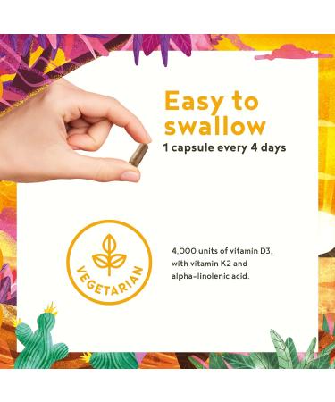 Alpha Foods Vitamin D3 K2 4000 IU Capsules with Omega 3 - Immune Support & Bone Health Supplement - 160 Vcaps - Buy Online on GoSupps.com