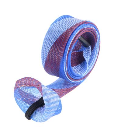 MECCANIXITY Fishing Rod Sleeve Rod Sock Cover Braided Mesh Rod Protector for Fishing Rod 67 inch Blue White