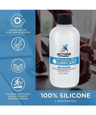 Action Fitness Silicone Treadmill Belt Lubricant - 4oz Bottle with Application Tube and Twist Spout Cap - Buy Online on GoSupps.com