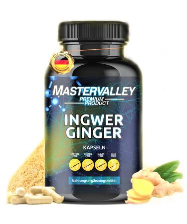 Ginger capsules |Ginger extract |High dose |1000 mg daily dose |Plant |Without additives |120 capsules |Made in Germany |Mastervalley