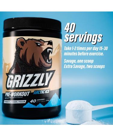 GRIZZLY PRE-WORKOUT ARCTIC ICE Strength Power Focus Caffeine Citrulline Beta-Alanine Arctic Ice 340 g (Pack of 1) - Buy Online on GoSupps.com