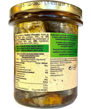Soldimar Pesasur Sardines in Organic Extra Virgin Olive Oil 195g (Pack of 4) - Buy Online on GoSupps.com