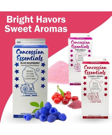 Buy Cotton Candy Floss Sugar - Blue Raspberry Cherry Pink Vanilla | 3.25 lbs Carton | Pack of 3 - International Shipping Available - Buy Online on GoSupps.com