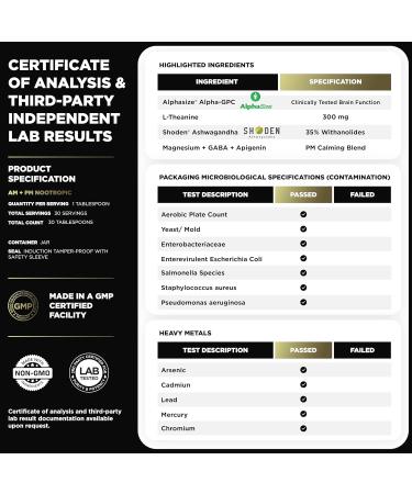 AMPM Nootropic Total Focus + Calm 9X Strength w. Caffeine L-Theanine Alpha GPC L-Tyrosine Ashwagandha - X-Release Energy Pills Nootropics Brain Support Supplements for Memory and Focus Supplement - Buy Online on GoSupps.com